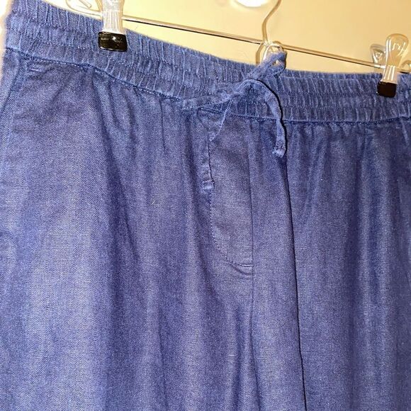 Talbots 100% Linen Capri Pants Navy Size 6 Petite - Picture 4 of 9